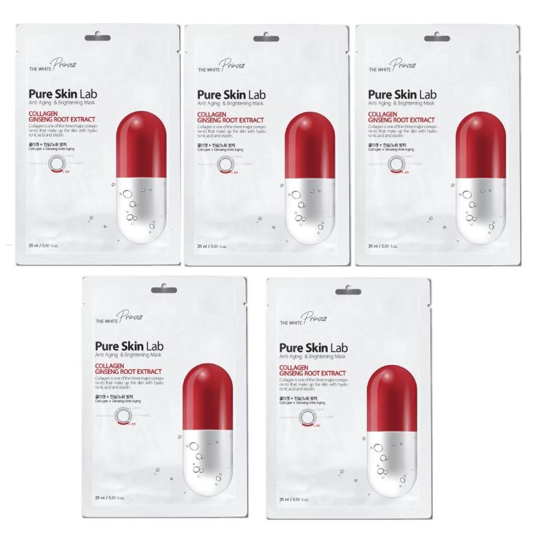 Set 5 Miếng Mặt Nạ Chống Lão Hóa Và Sáng Da - Chiết Xuất Collagen & Nhân Sâm The White Princess VACOSI (25ml/miếng) giá rẻ