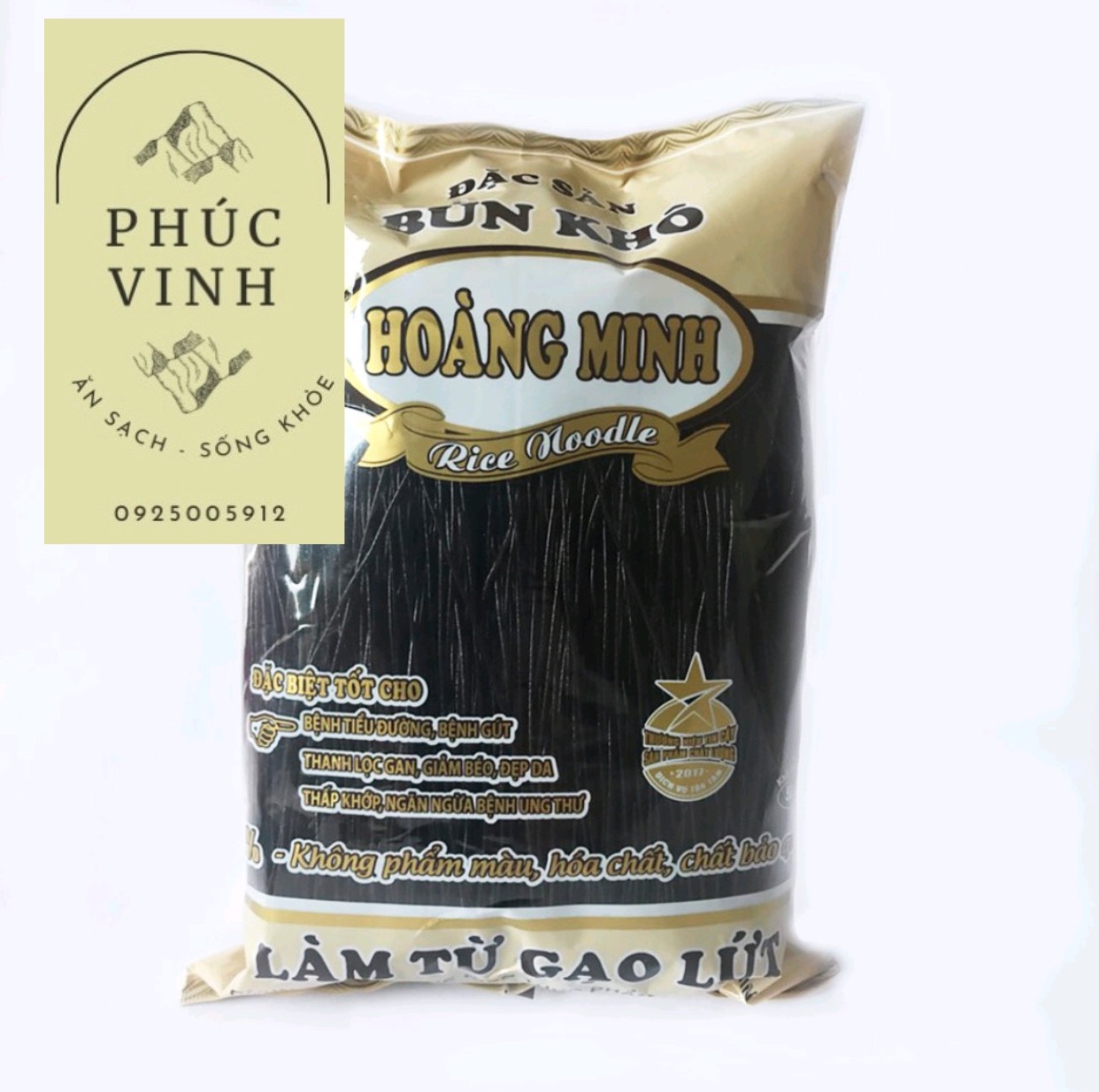 Combo mix 2 gói Bún lứt đen + đỏ Hoàng Minh (500gr/gói)
