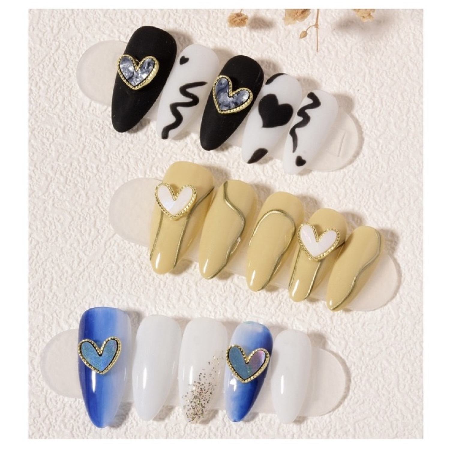 Charm trái tim gắn móng, trang trí nail