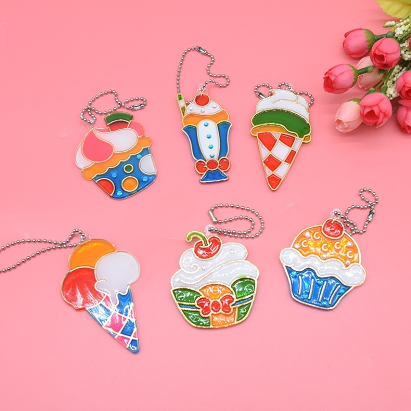 DIY kid 3D rhinestone keychain set toy (can be pendant, keychain, cute bracelet)