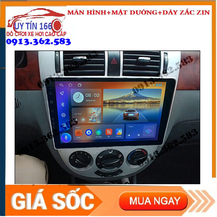 [Hỗ Trợ Lắp Đặt] SHOP UY TÍN 166 ! Màn hình ANDROID 10.0 cho xe CHEVROLET LACETTI 2007-2011 cấu hình RAM 2G ROM 32G hoặc RAM 1G ROM 16G với android 9.1 nghe nhạc xem phim bản đồ camera lùi Camera hành trình android Màn hình xe lacetti