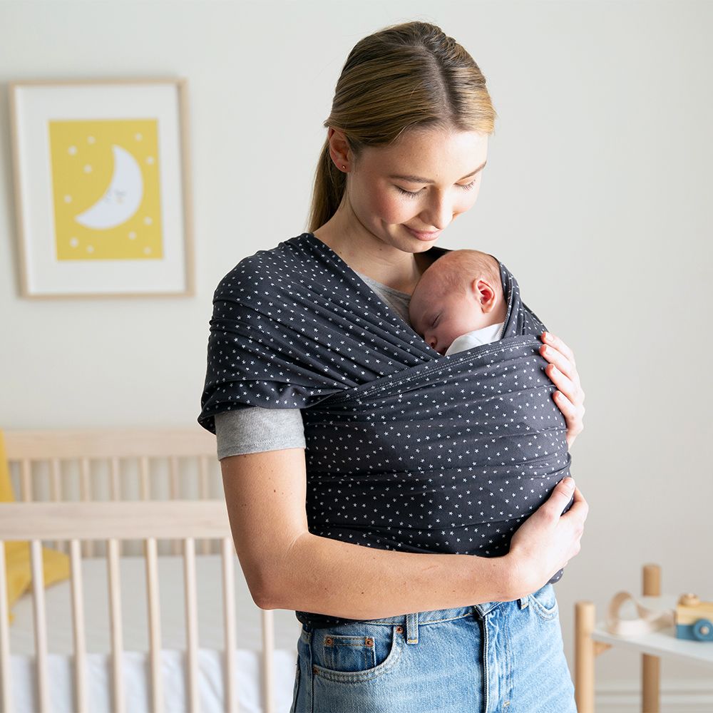 địu kangaroo, địu vải moby wrap cotton 4 chiều cao cấp-Dòng địu được bác sĩ khoa Sơ Sinh bệnh viện Từ Dũ khuyên dùng cho trẻ sơ sinh