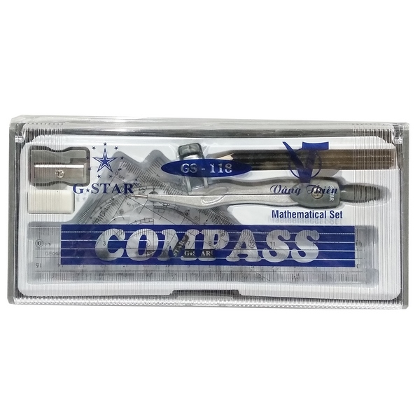 Bộ Compa 8 Món Bút Chì Gỗ Gstar 118 - Màu Đen