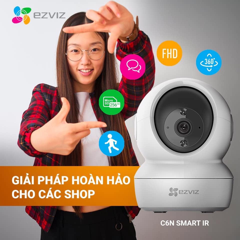 Camera IP Wi-Fi Quay 360 Độ EZVIZ C6N 1080P, Xoay 360 độ, Đàm thoại 2 chiều, Theo dõi chuyển động - Hãng Phân Phối Chính Thức