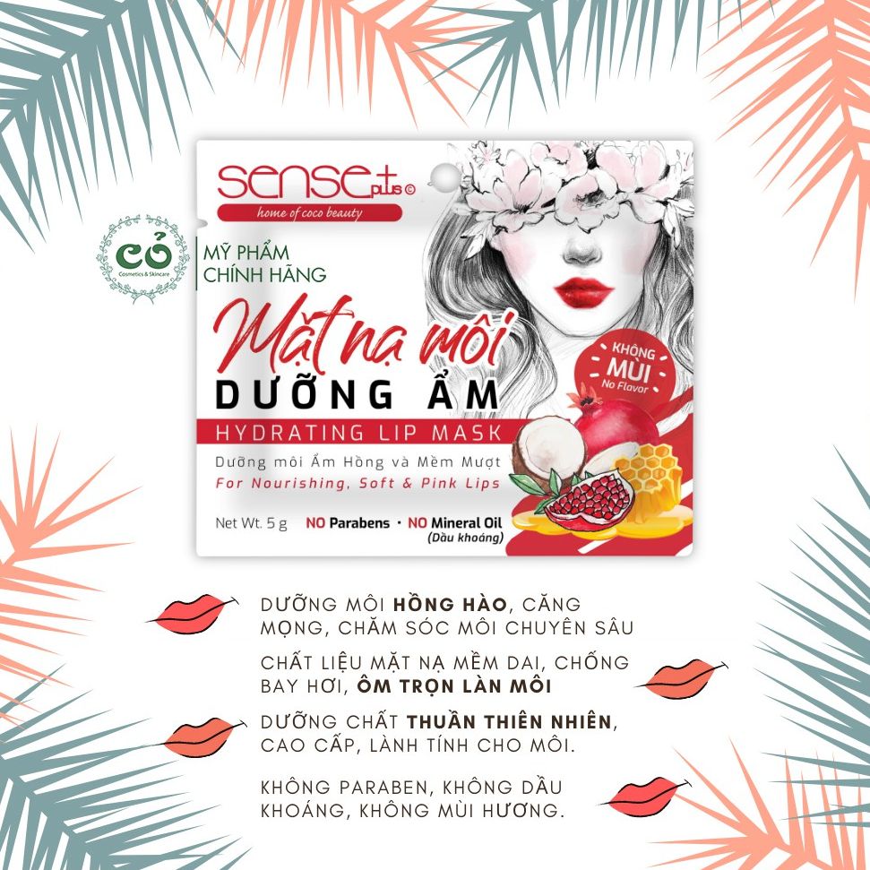 [HCM]Mặt nạ môi dưỡng ẩm Sense Plus Hydrating Lip Mask (5g/miếng)