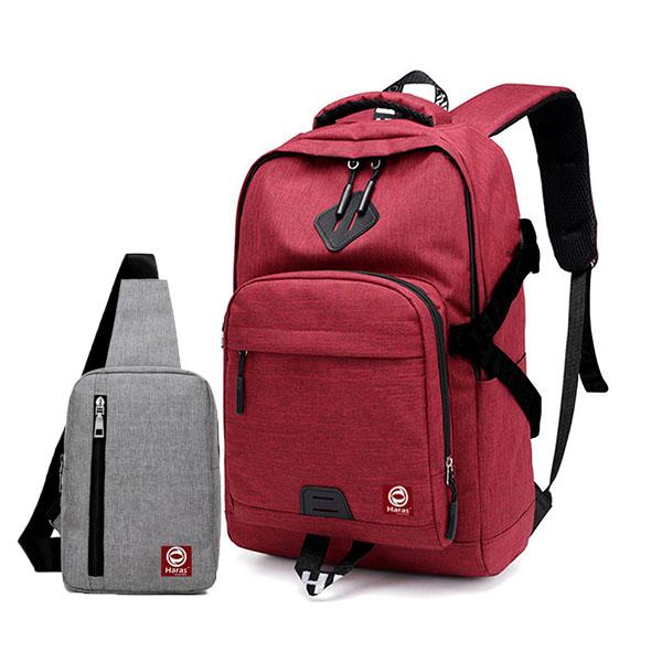 Combo ba lô unisex thời trang hr238 và túi đeo chéo haras hr147