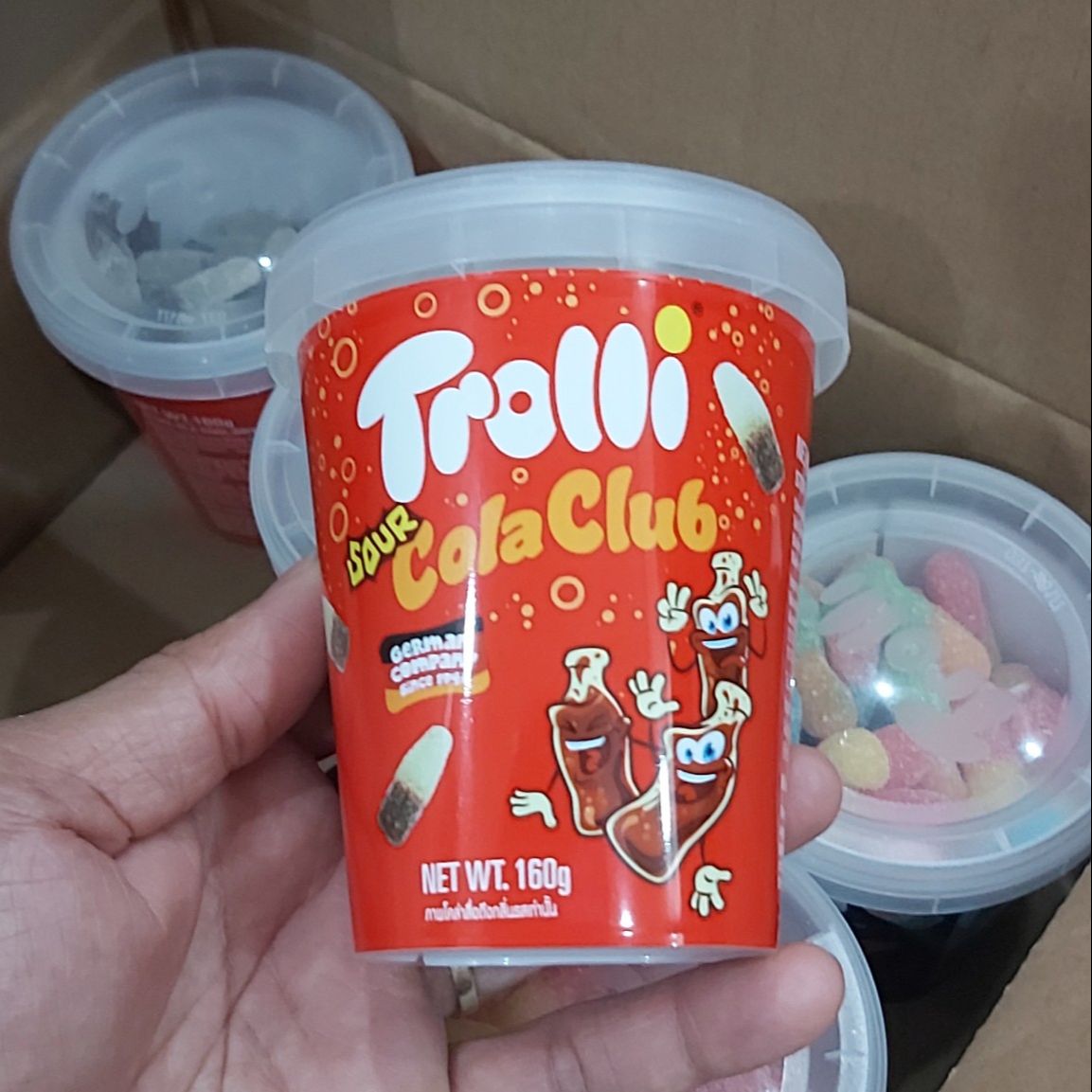 Kẹo dẻo con sâu Trolli Sour Glowworms 2GO Đức 150gr