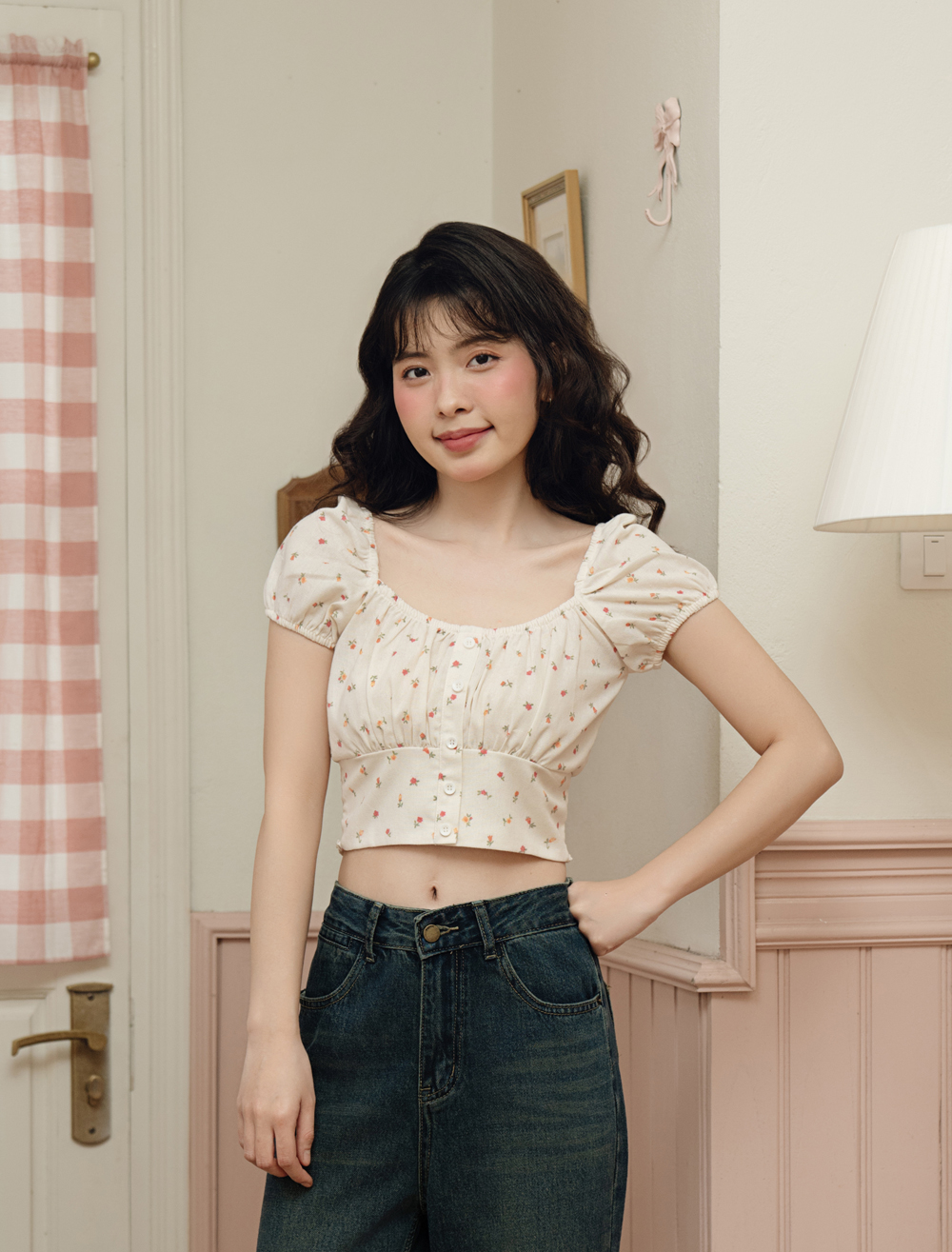 BLEUBIRD Áo thô ren Noah Top