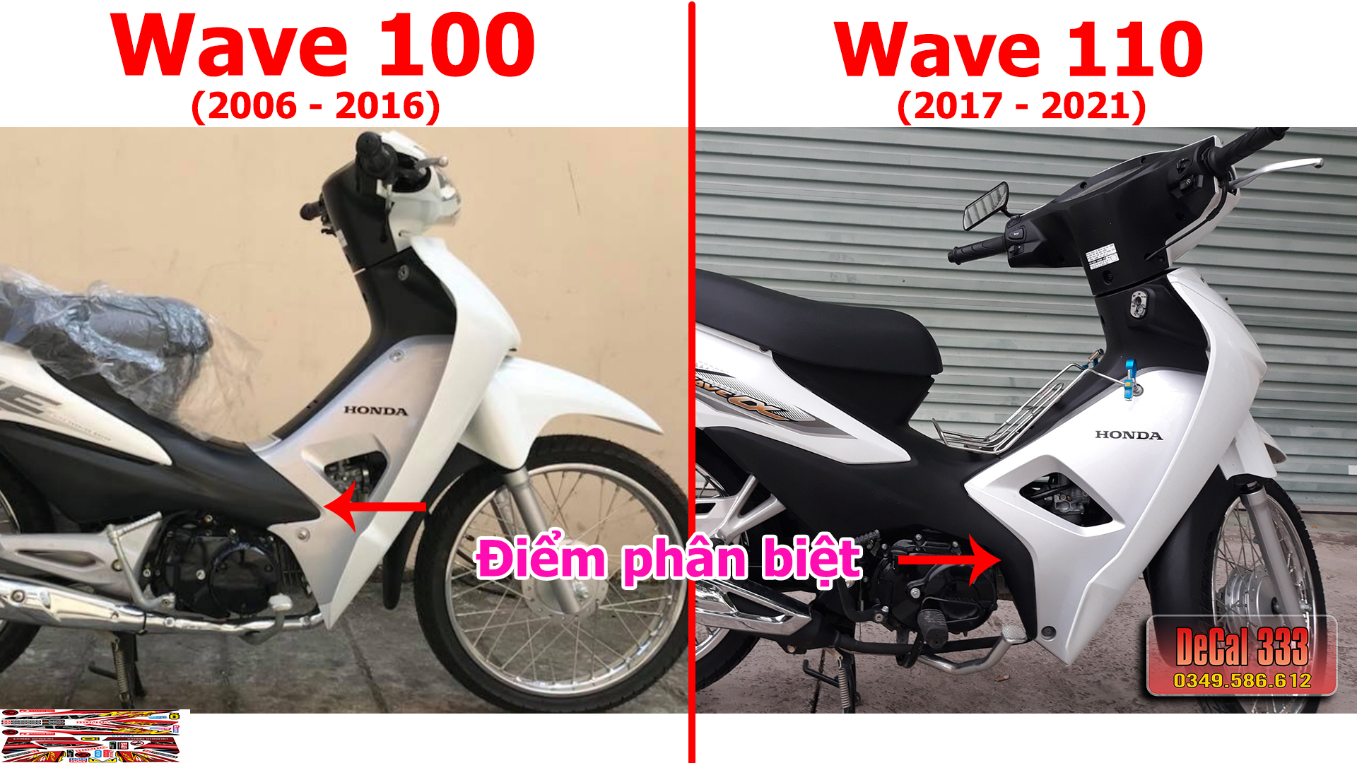 Tem Rời WAVE ALPHA 100  Mẫu NICE VẠCH ĐỎ 612284 (Tem chế 3 lớp cao cấp)