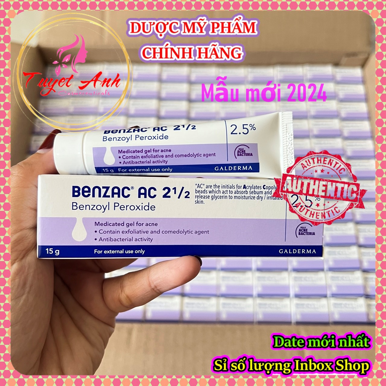 Benzac AC 2.5%, 5% - Kem giảm mụn (Auth - Date mới)