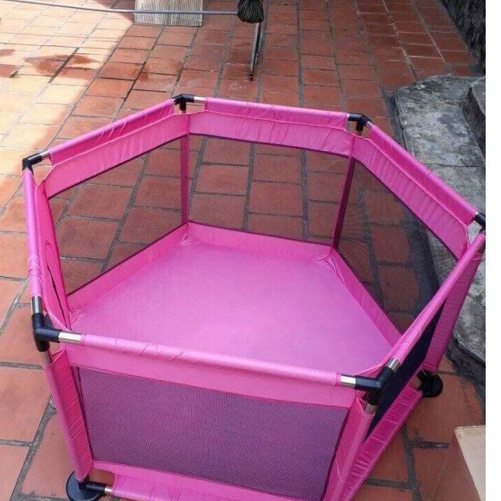 Quây cũi kiêm nhà bóng khung inox cho bé
