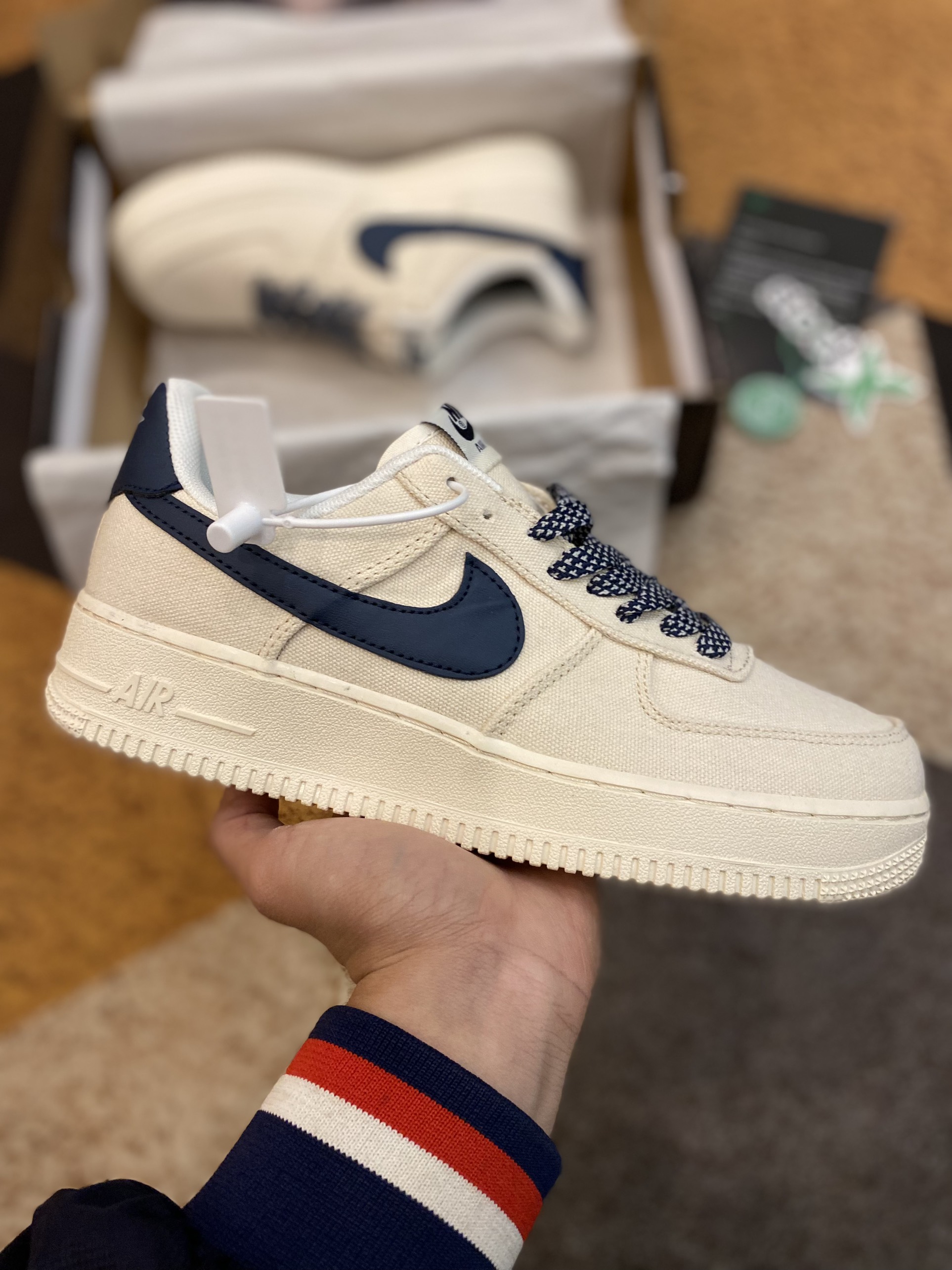 [MyGsneaker] Giày AF1 logo navy bản tiêu chuẩn