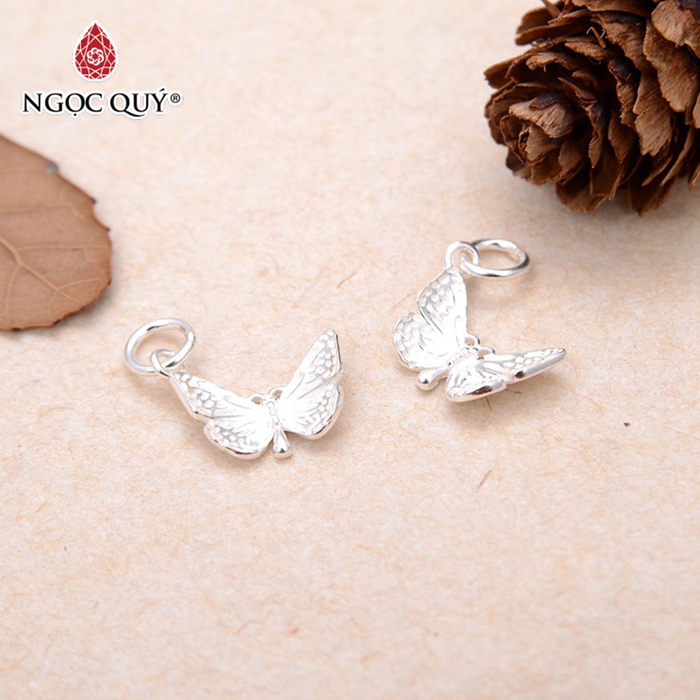 Charm bạc hình con bướm treo - Ngọc Qúy Gemstones