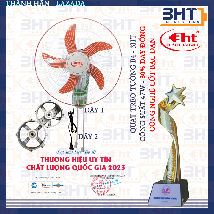 QUẠT TREO TƯỜNG - 3HT FAN - BH 12 THÁNG.