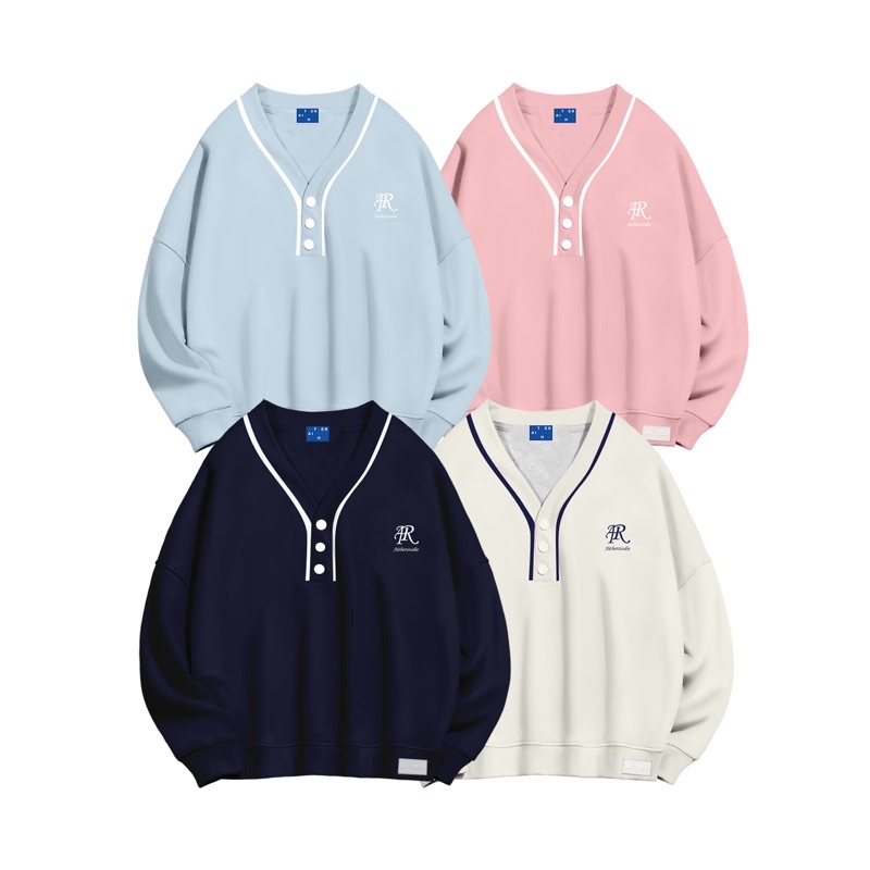 AITHER STUDIO Áo Button Sweater phong cách học sinh ver2