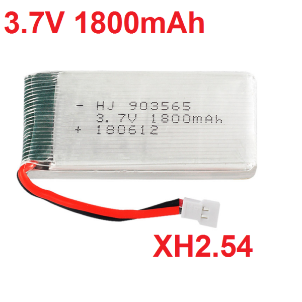 Pin 3.7v 1800mah cho máy bay flycam cổng nối XH2.54 (loại pin to)