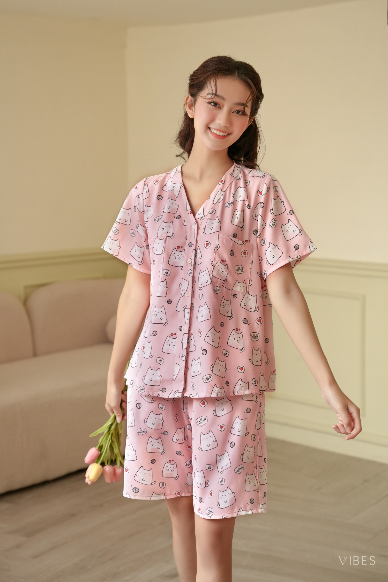 VIBES Pijama lửng Minnie Py Set