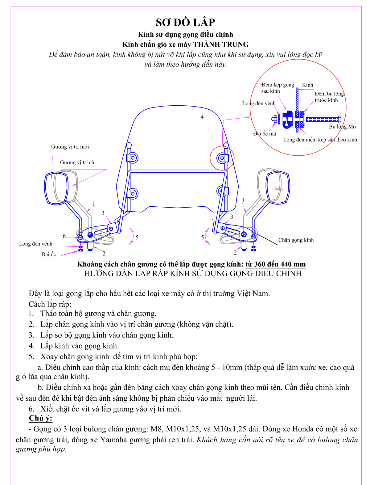 Kính chắn gió xe máy Honda Vision