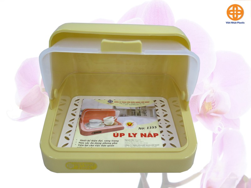 [Nhựa Việt Nhật] Khay úp cốc Việt Nhật có nắp đậy bảo vệ