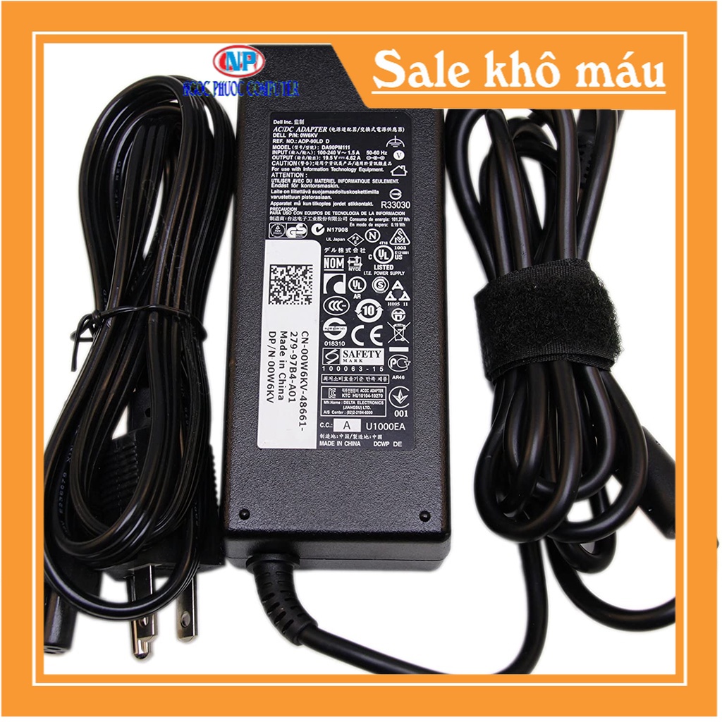 Sạc zin Laptop Dell 19.5V 4.62A (90w) Chân Kim To cho E6400 E6410 E6420 E6430 E6440 E6510 E6520 E6530 E6540 E7240 E7250