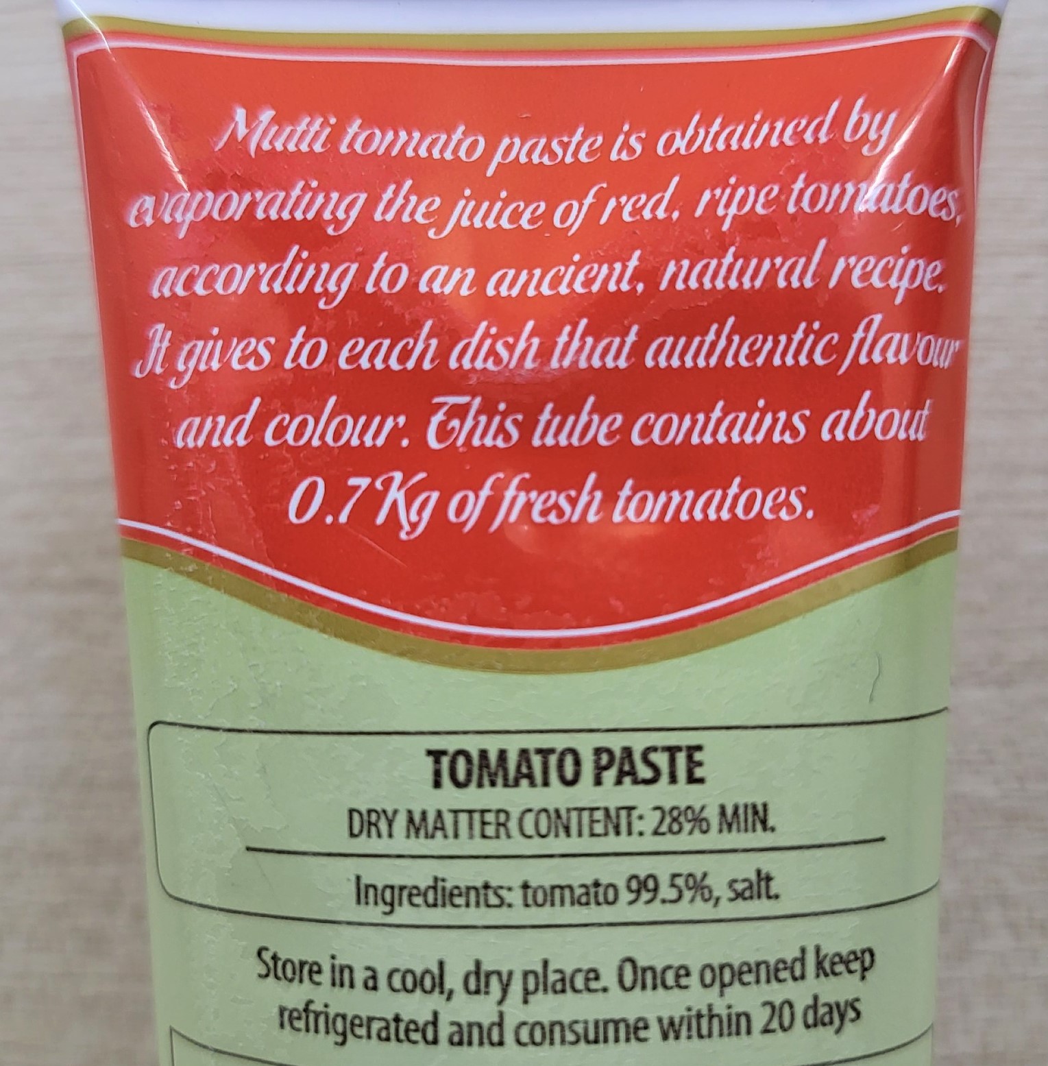 MUTTI (tuýp 130g) SỐT CÀ CHUA ĐẬM ĐẶC 99,5% Tomato Paste Double Concentrated