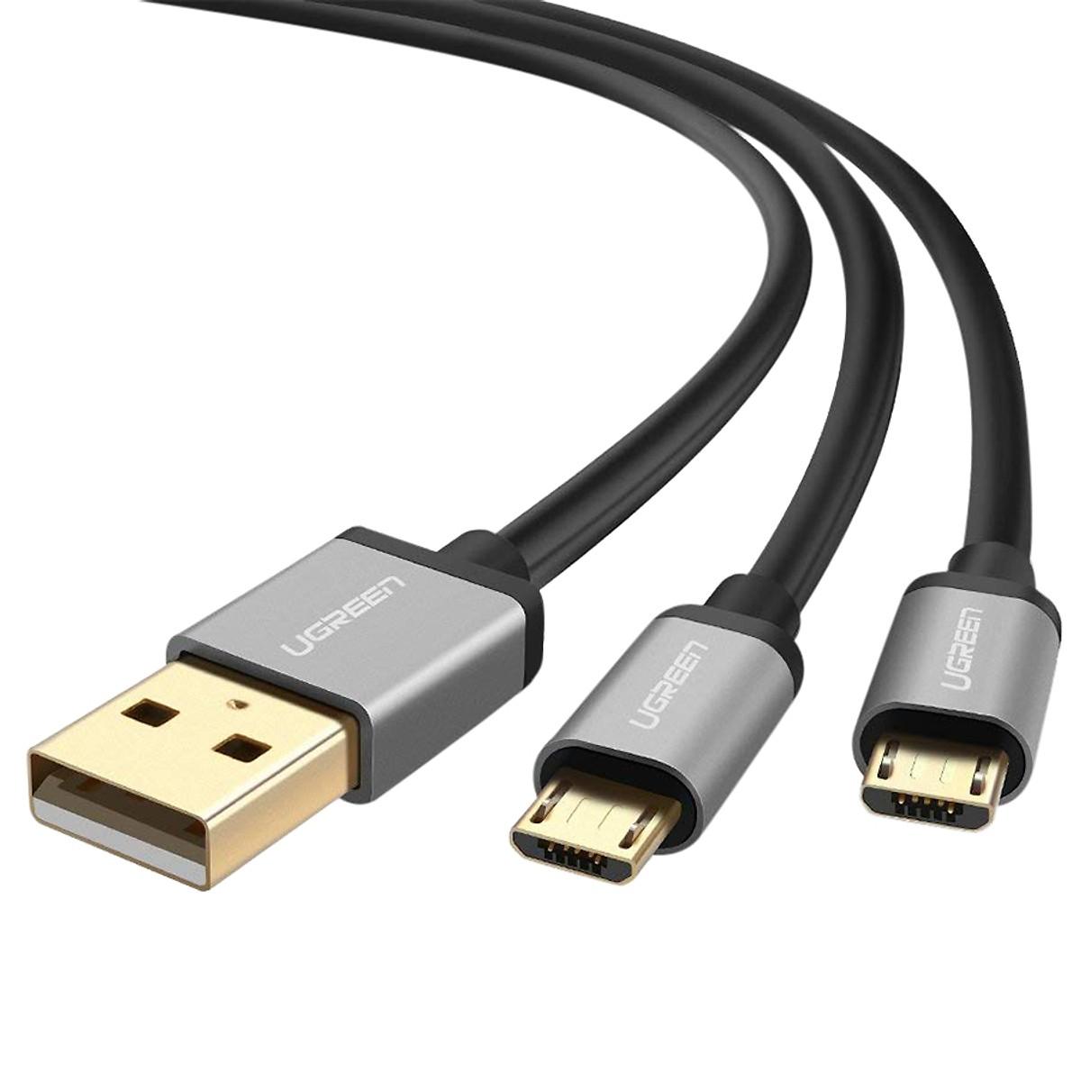 Cáp Sạc Chia 2 Đầu Micro USB Ugreen 40349 (1.5m)