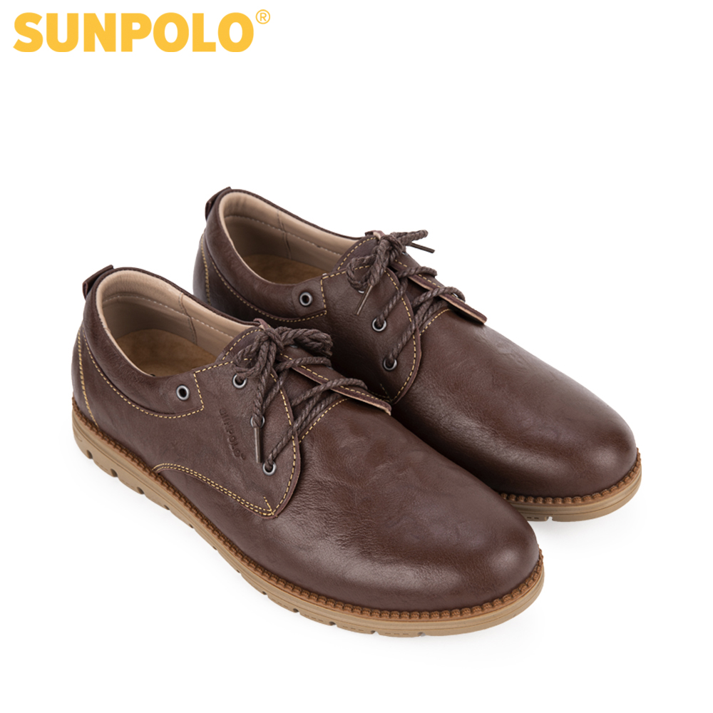 Sunpolo Cs4060 Cowhide Men's Shoes (Red Brown)