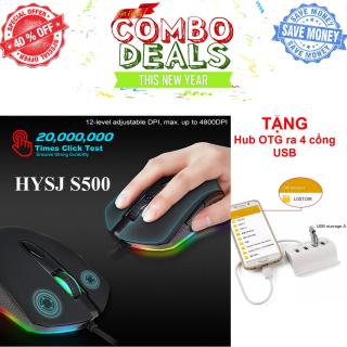 Tặng Hub OTG 4 Cổng USB-Chuột Gaming HXSJ S500-LED 7 màu cực đẹp cực sáng thumbnail