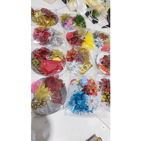 Set trang trí tháp nước, bánh kẹo giỏ quà tết - Set phụ kiện trang trí