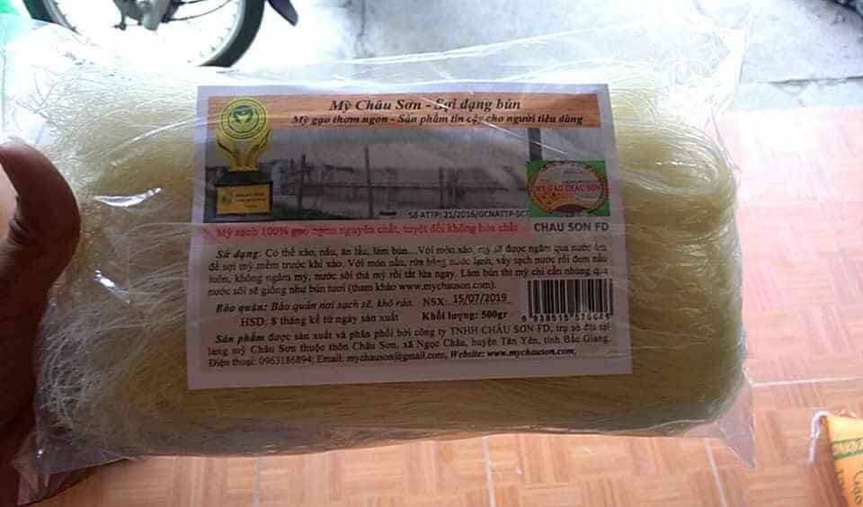 Mỳ gạo Châu Sơn (sợi dạng bún và phở) loại 500gram