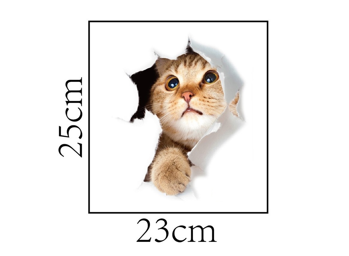 [HCM]Bộ 3 Miếng Dán Tường Trang Trí Hình Mèo 3D