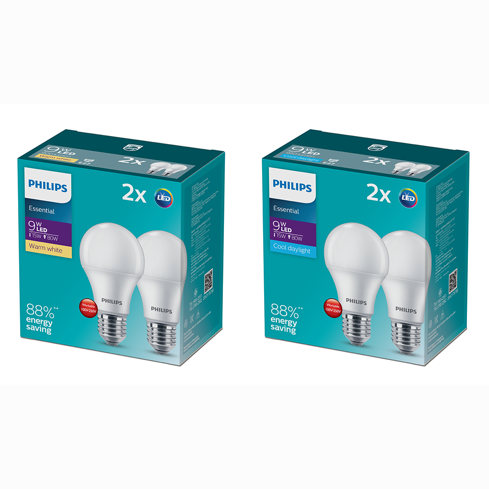 Bộ 02 bóng đèn LED PHILIPS bulb A60 - Công suất (7W, 9W, 11W)