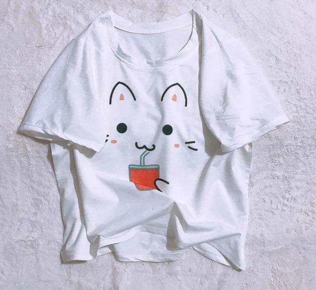 Áo croptop mặt mèo mút nước CHU0203