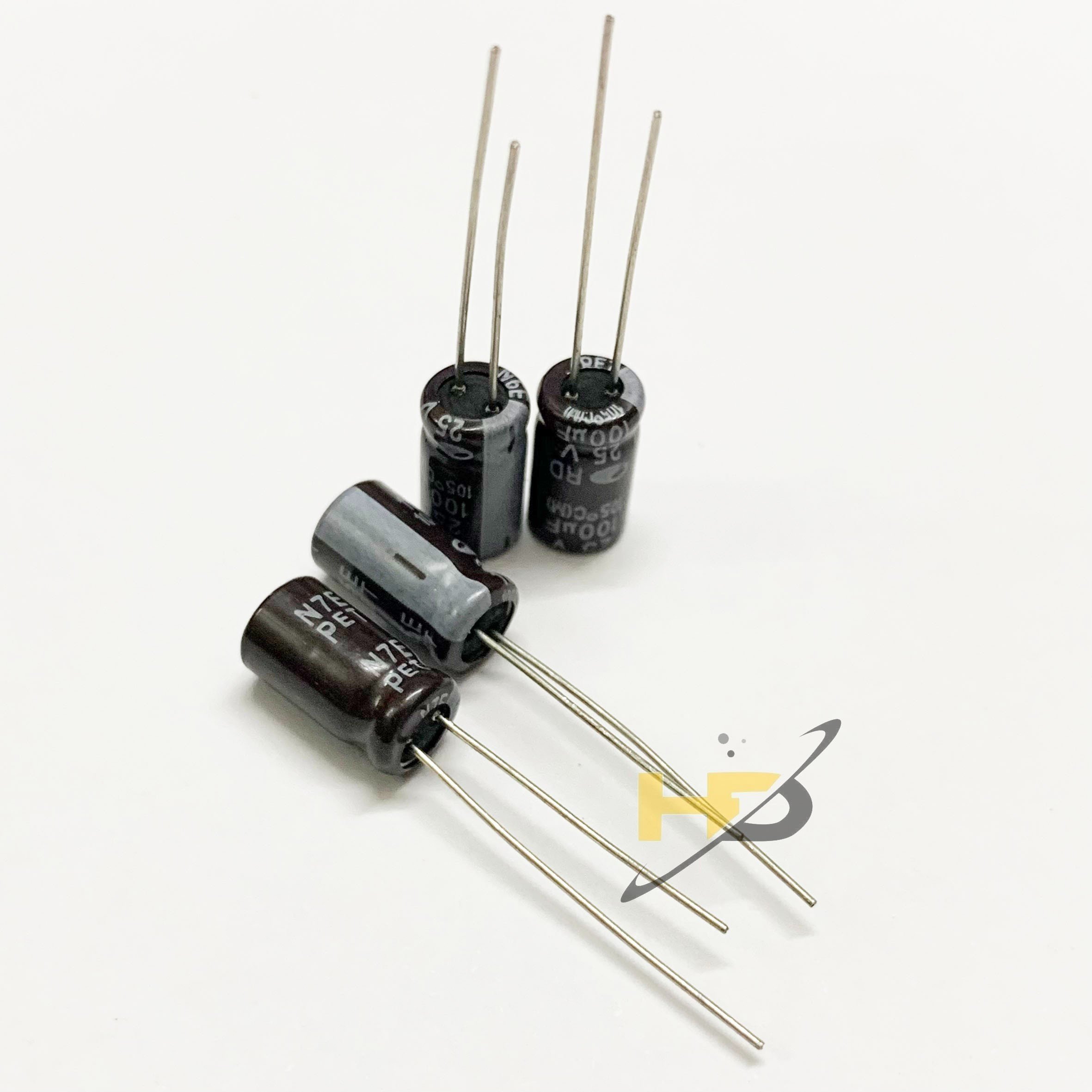 [Combo 30] Tụ Hóa 100uF 25V Phân Cực Chân Cắm (Samwha)