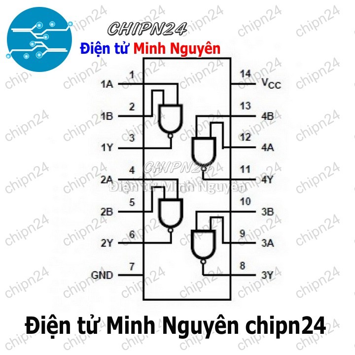 [3 con] (DIP) IC 7400 74HC00 DIP-14 (74HC00N) (IC Cổng NAND (4 Cổng NAND 2 ngõ vào)) - HH000405