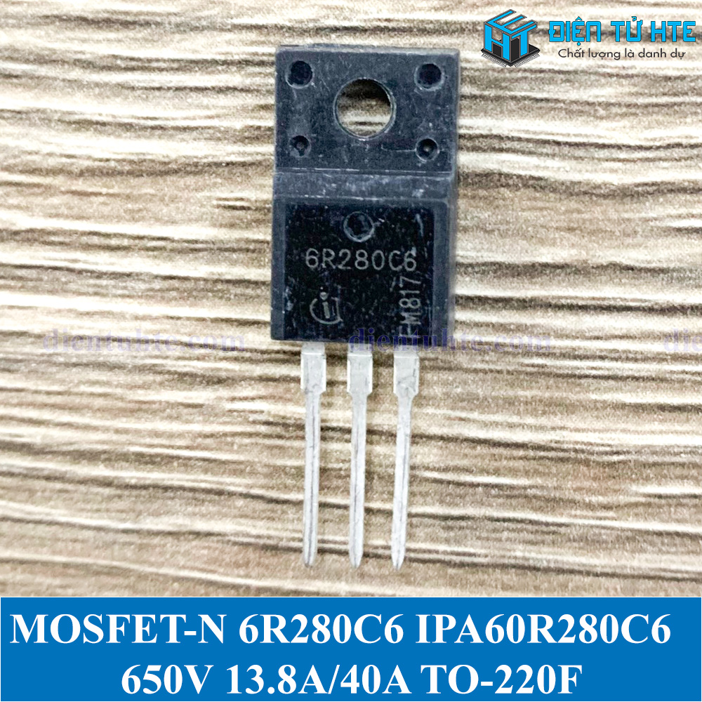 Mosfet kênh n 6r280c6 ipa60r280c6 650v 13.8a/40a to-220f