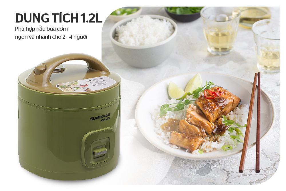 Nồi cơm điện 1,2L Sunhouse Mama SHD8265G