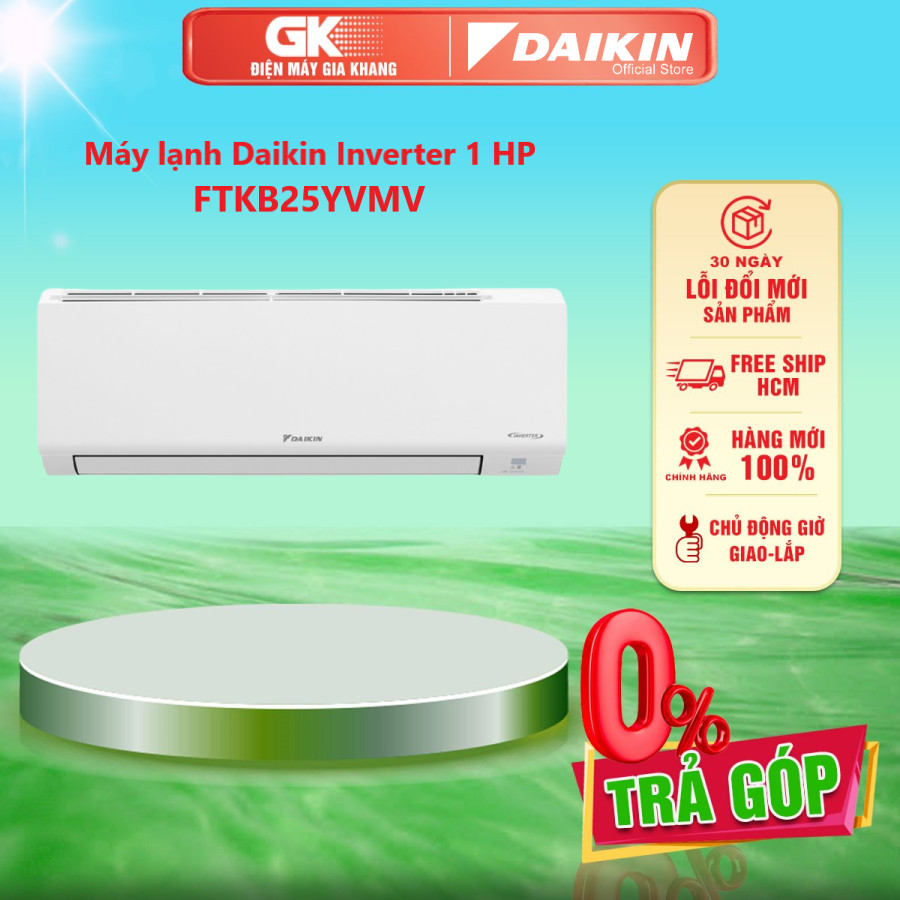 Máy lạnh daikin inverter 1 hp ftkb25yvmv - - phin lọc enzymblue khử mùi, diệt khuẩn hiệu quả công nghệ inverter tiết kiệm điện vượt trội - giao hàng toàn quốc - freeship hcm