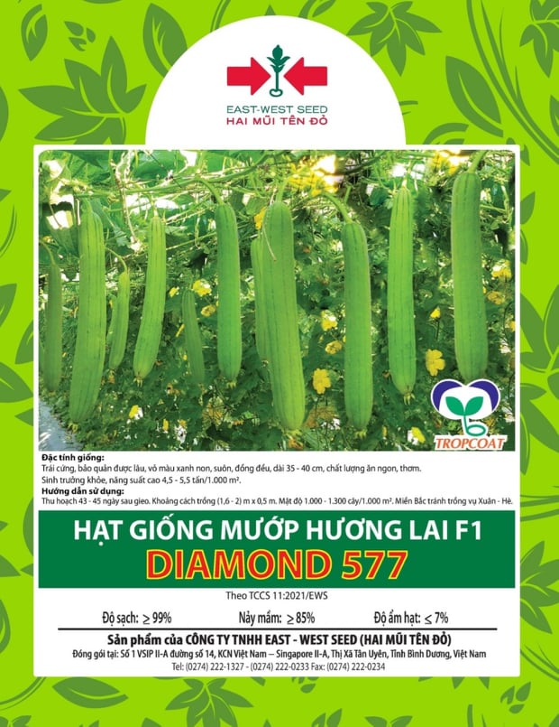 Hạt Giống Mướp Hương lai F1 Diamond 577 (Gói 10G)