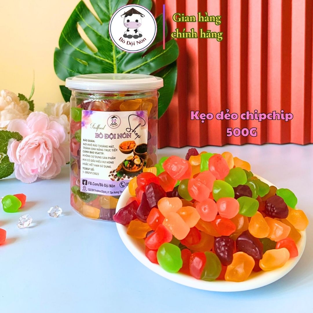 500GR KẸO DẺO CHIP CHIP TRÁI CÂY  Bò Đội Nón