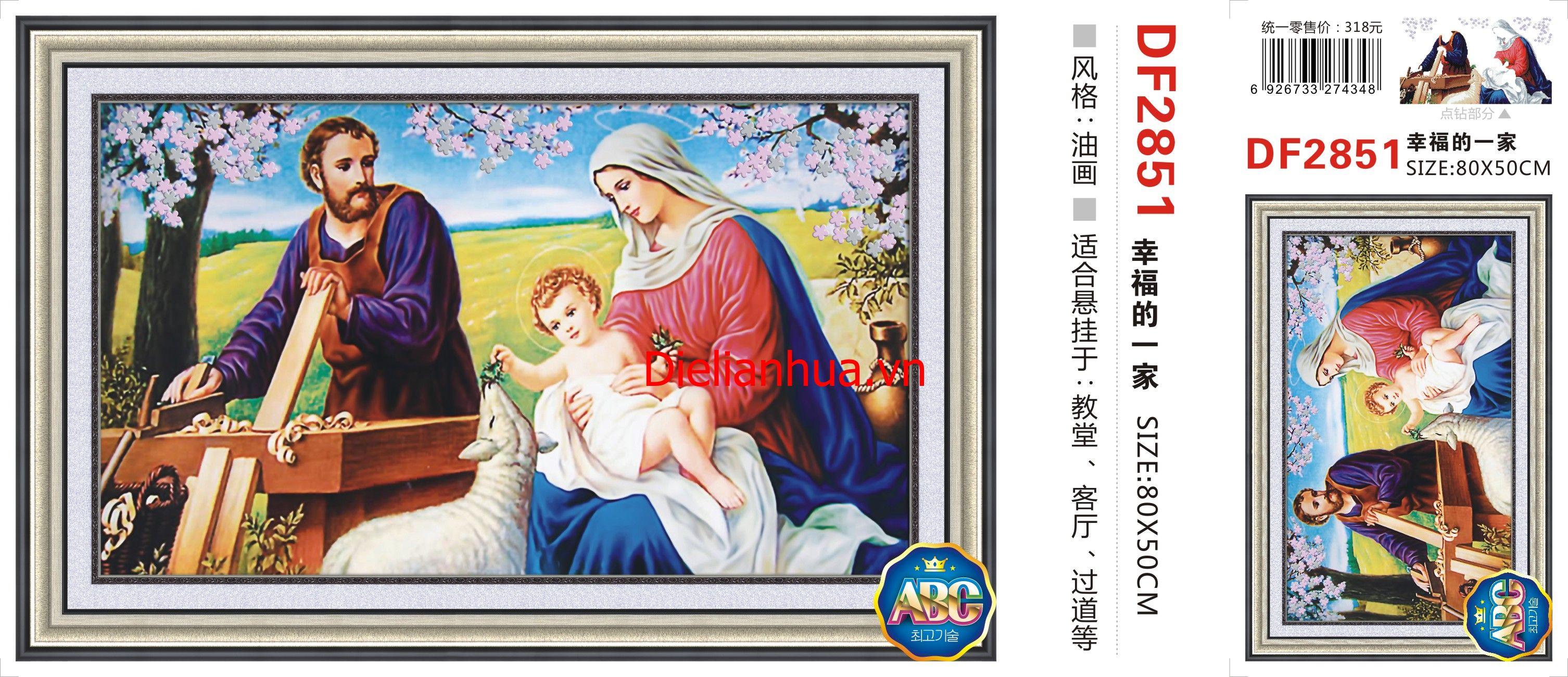 [HCM]Tranh đính đá gia đình thánh gia DF2851 80 X 50CM