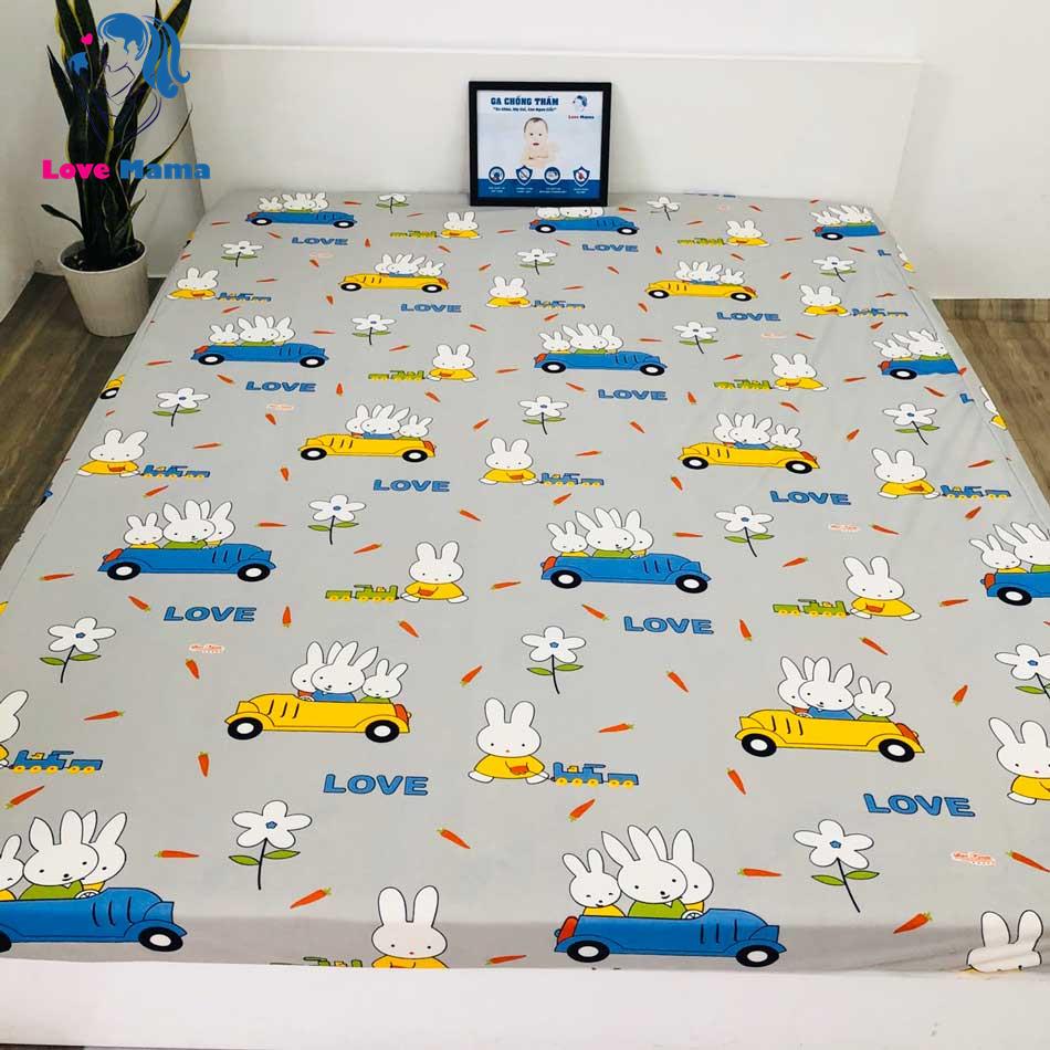 Ga chống thấm chất liệu cotton 1m6 x 2m/1m8 x 2m (giao họa tiết ngẫu nhiên)