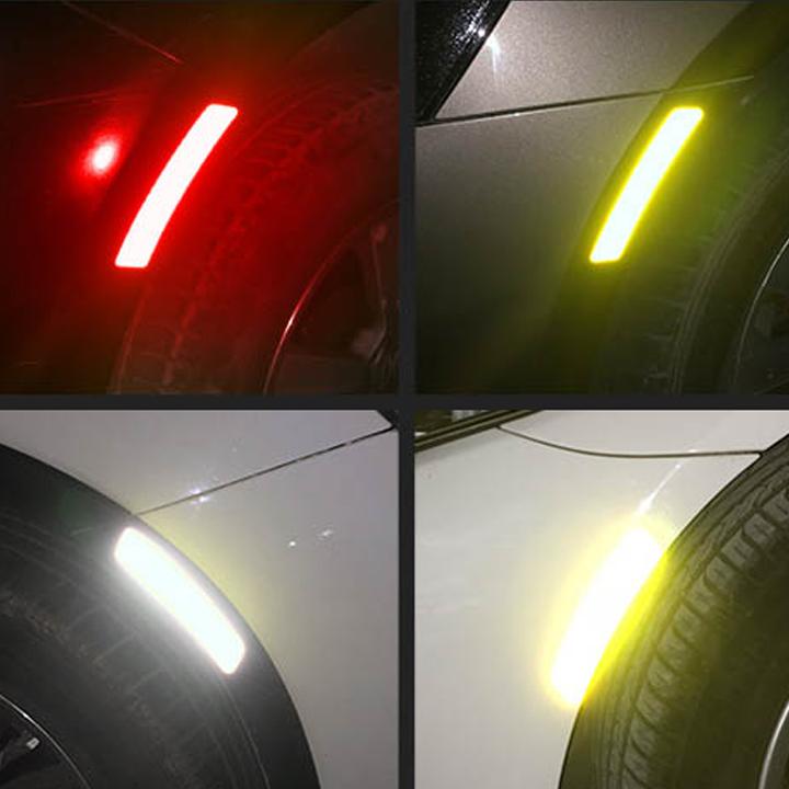 Decal phản quang kiểu lông mày dán xe (ĐỎ)