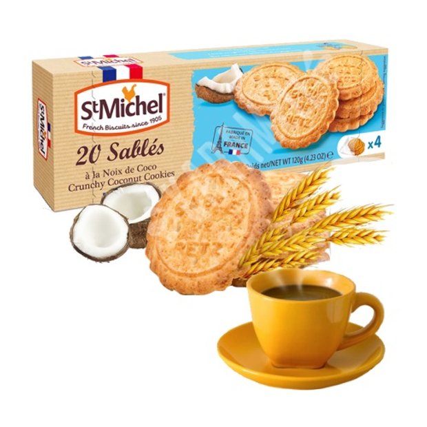 Bánh quy bơ St Michel Sablés dừa 120g