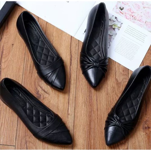 Giày búp bê nơ xoắn cực đẹp đi mưa