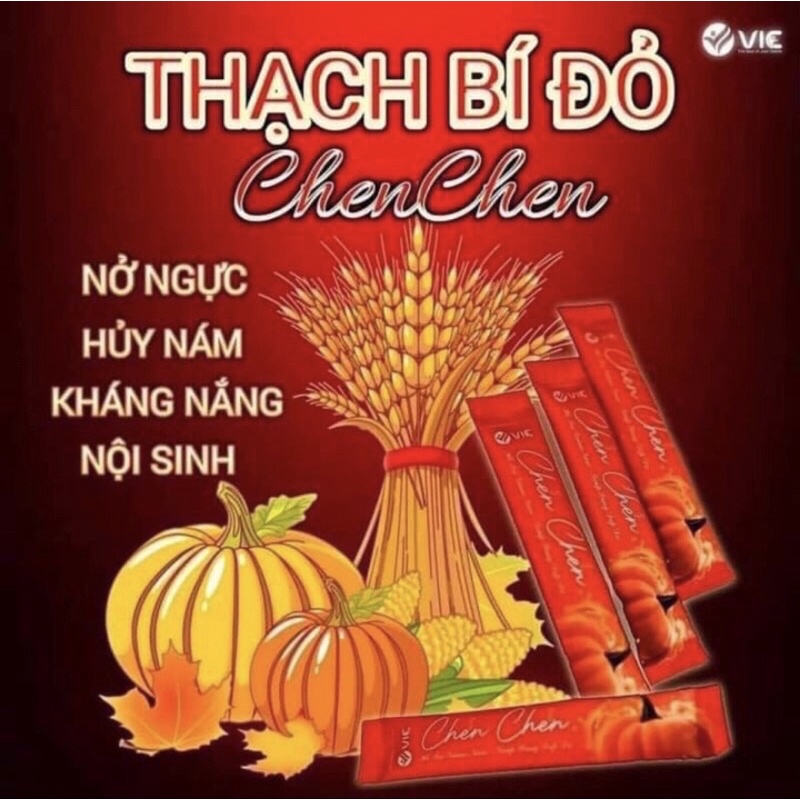 (Túi 8 gói) THẠCH BÍ ĐỎ CHEN CHEN VIC HỖ TRỢ GIẢM NÁM ĐẸP DA
