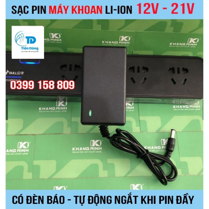 Sạc Pin Máy Khoan 21V Li-ion cho các dòng máy khoan pin 21v, Có đèn báo