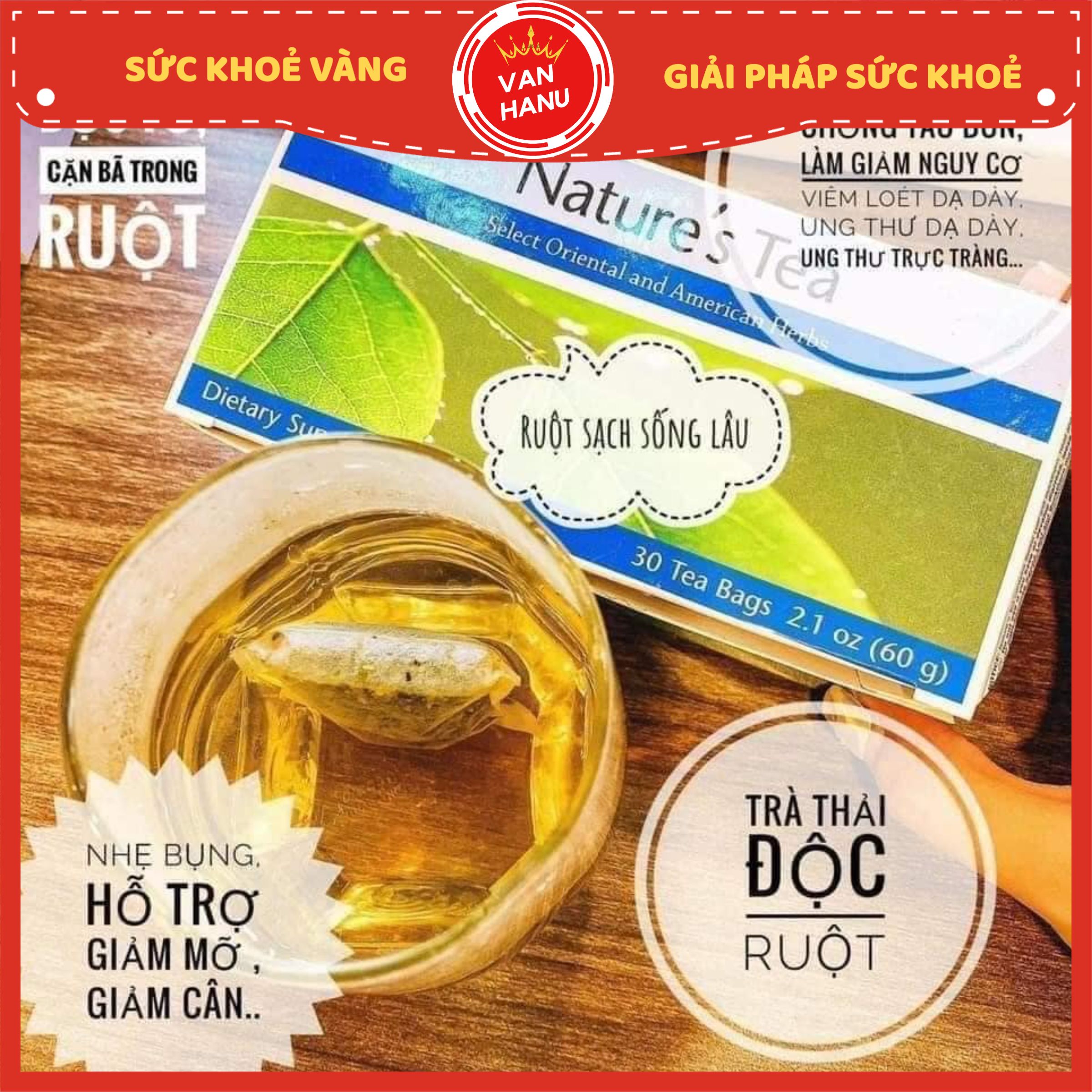 Trà Thải Độc Ruột Già - lifiber - VanHanu - Sức Khoẻ Vàng