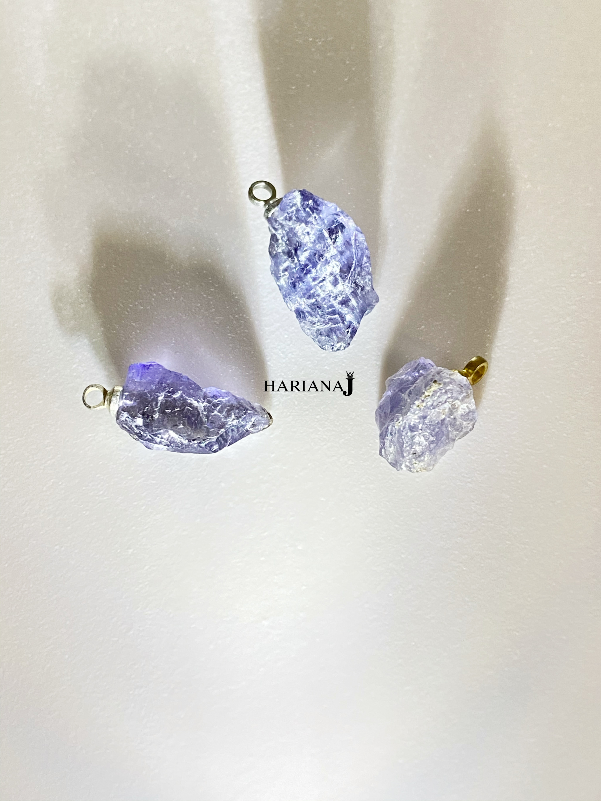 [HCM]Mặt dây / Charm đá thô Iolite