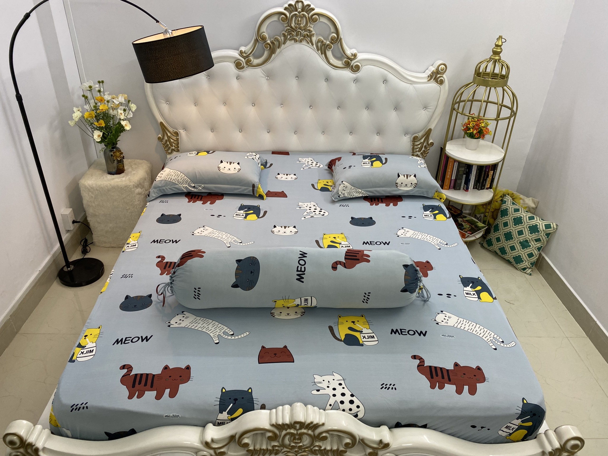Bộ Drap Thun Hàn Quốc mát lạnh { 4 món } đủ size"